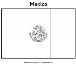 Mexico Flag Eagle Coloring Page