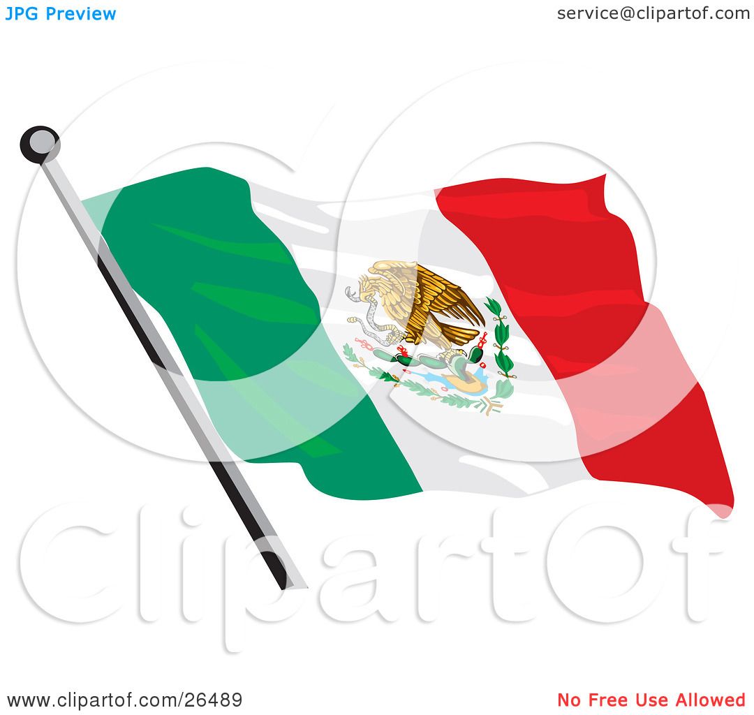 Mexico Flag Eagle Coloring Page