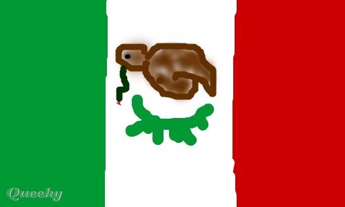 Mexico Flag Symbol Drawing