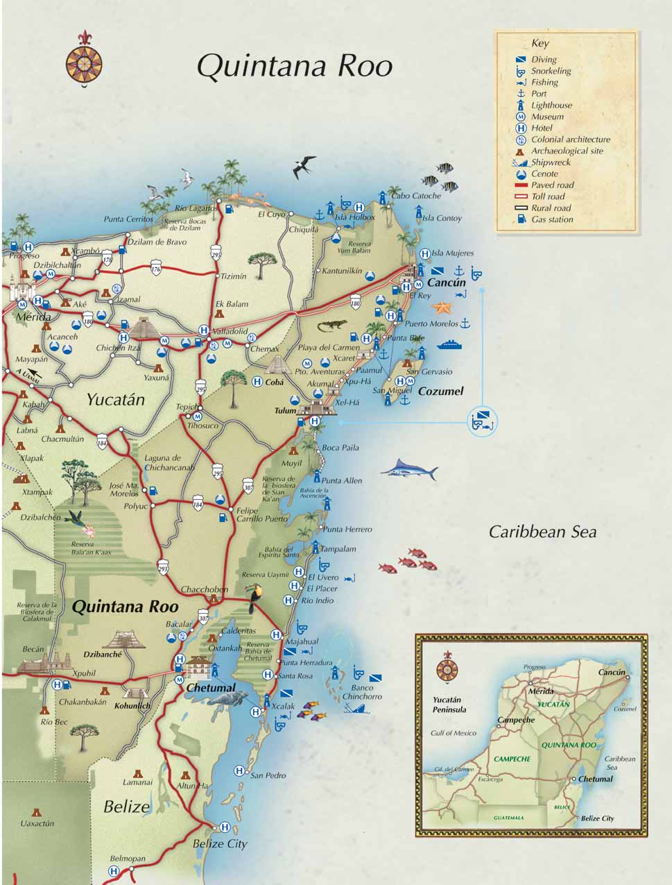 Mexico Map Cancun