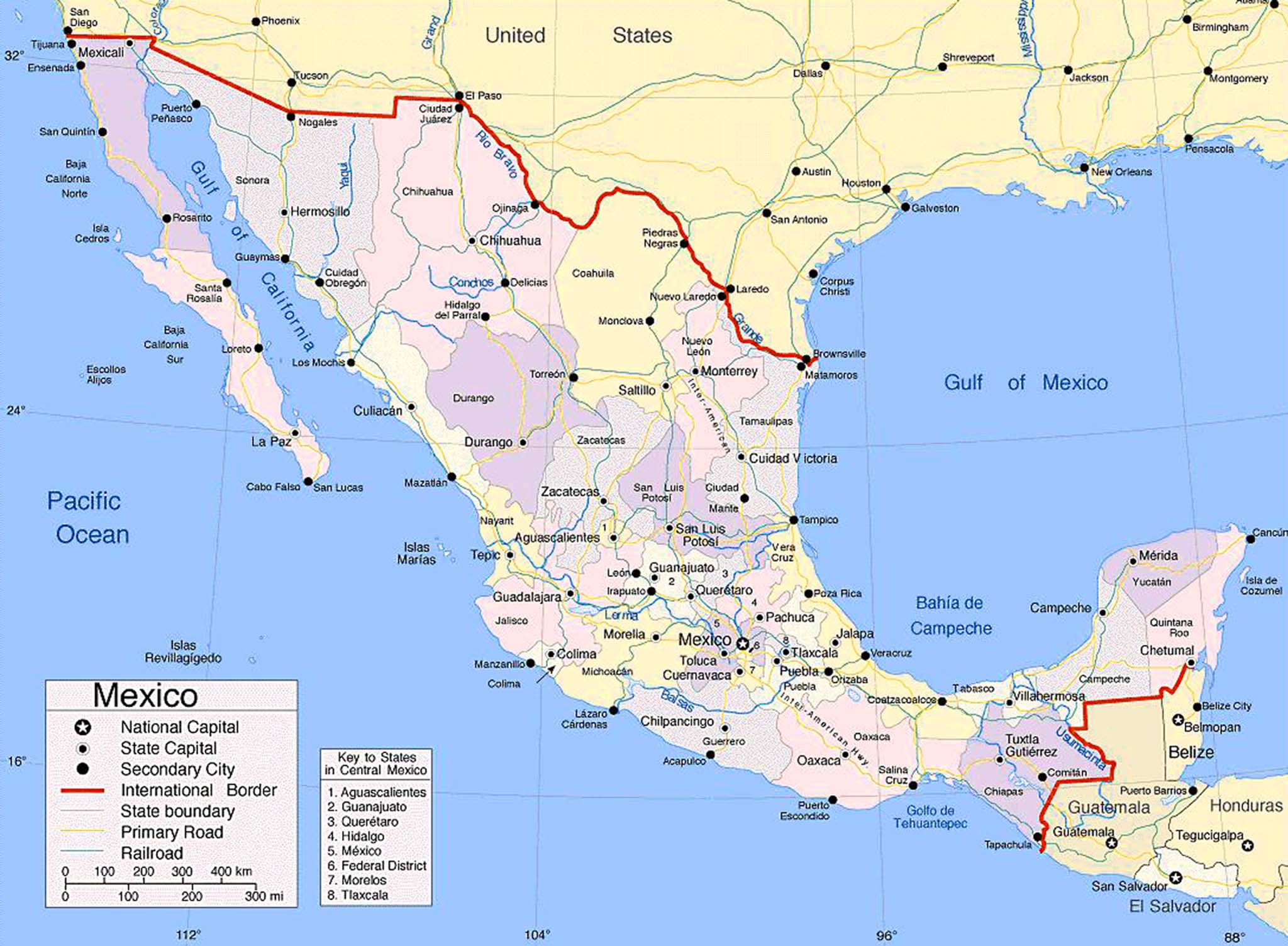 Mexico Map Cities