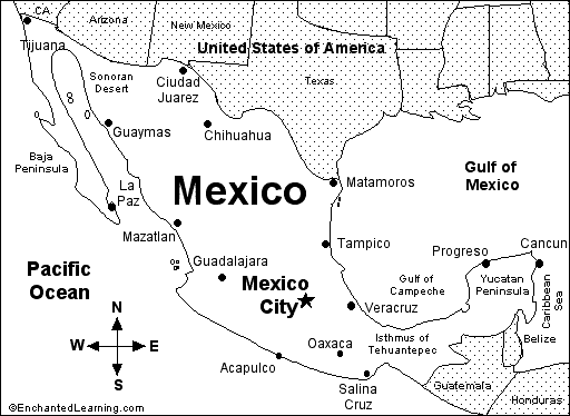 Mexico Map For Kids