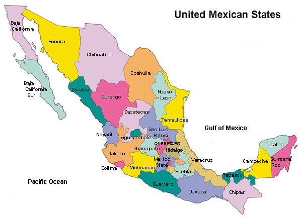 Mexico Map With States