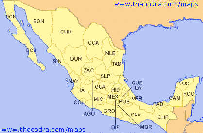 Mexico Map With States