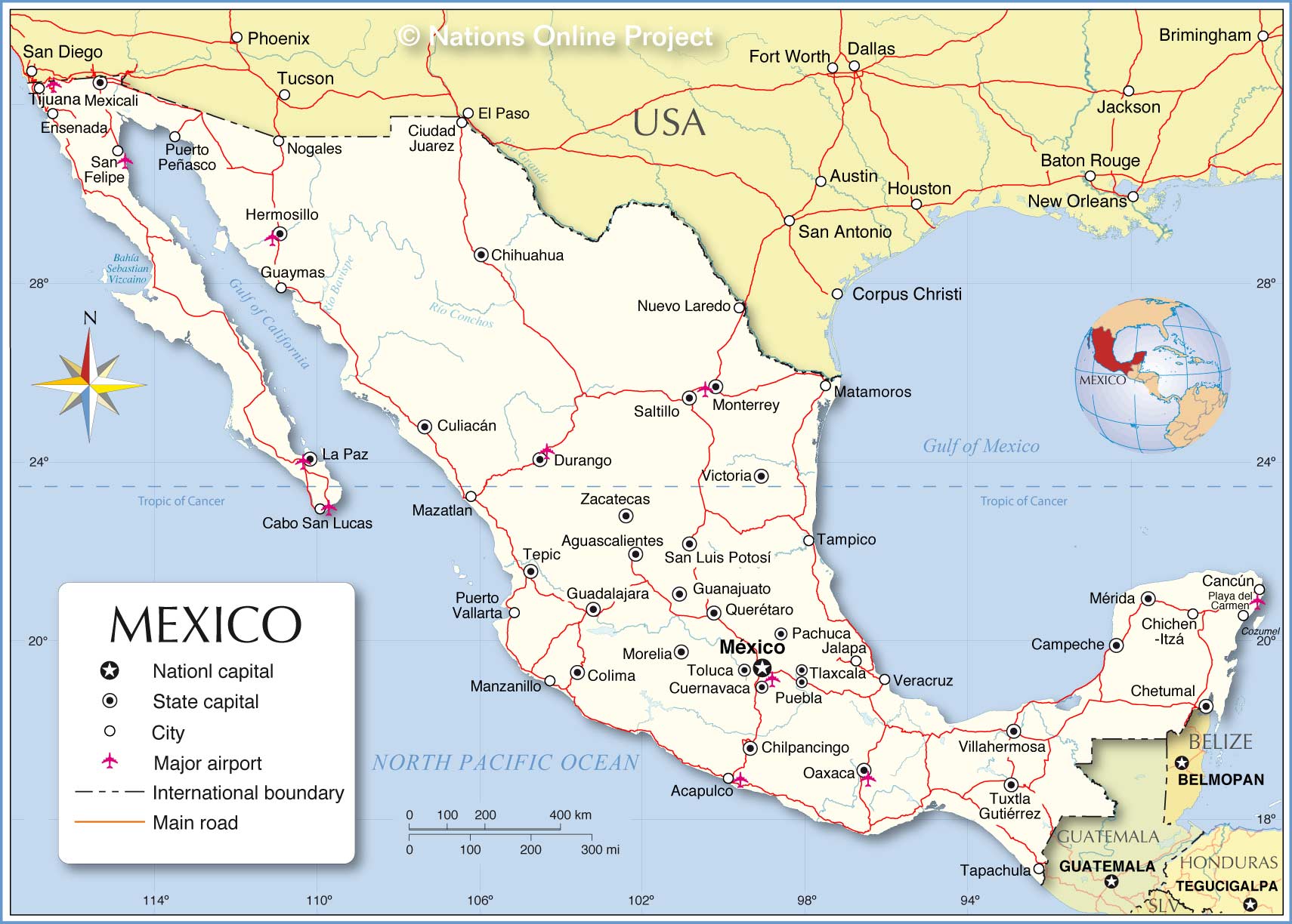 Mexico Map With States