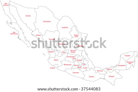 Mexico Map With States And Capitals