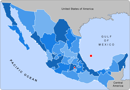 Mexico Map With States And Capitals