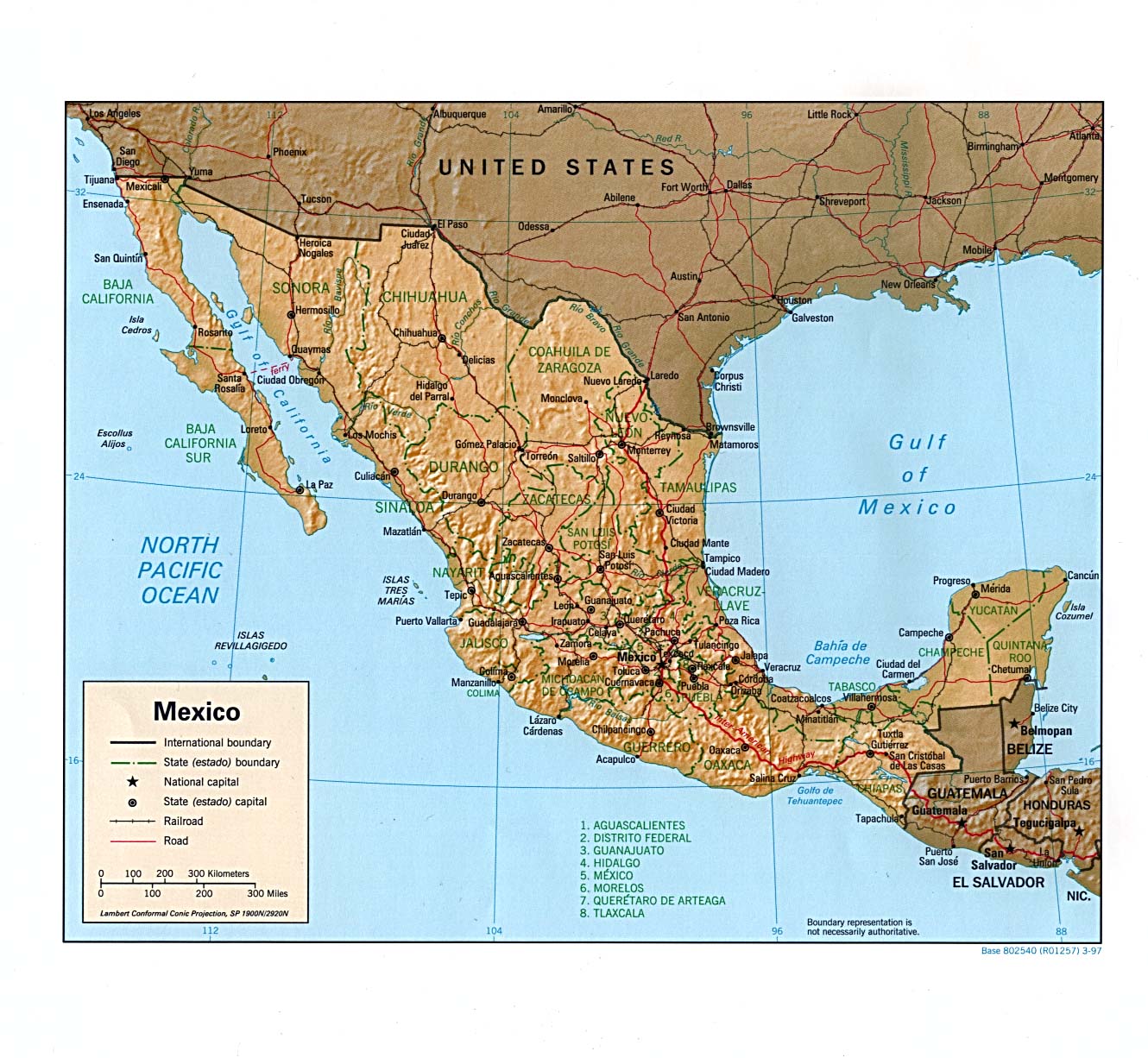 Mexico Map With States And Cities