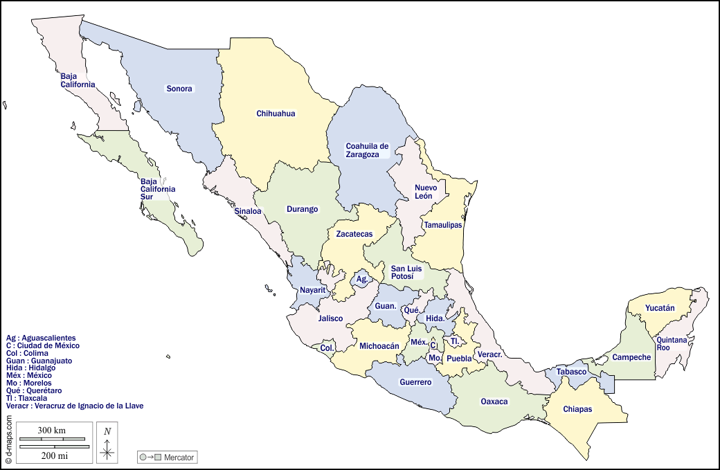 Mexico Mapa Estados