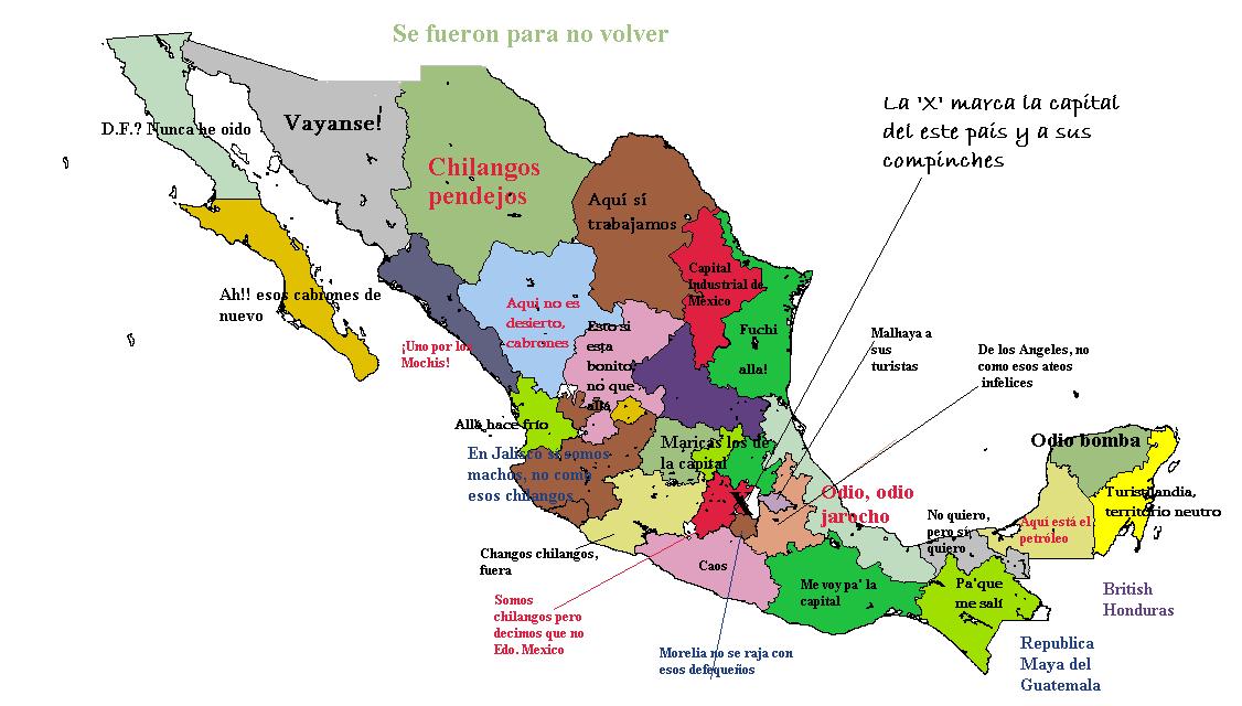 Mexico Mapa Estados Y Capitales