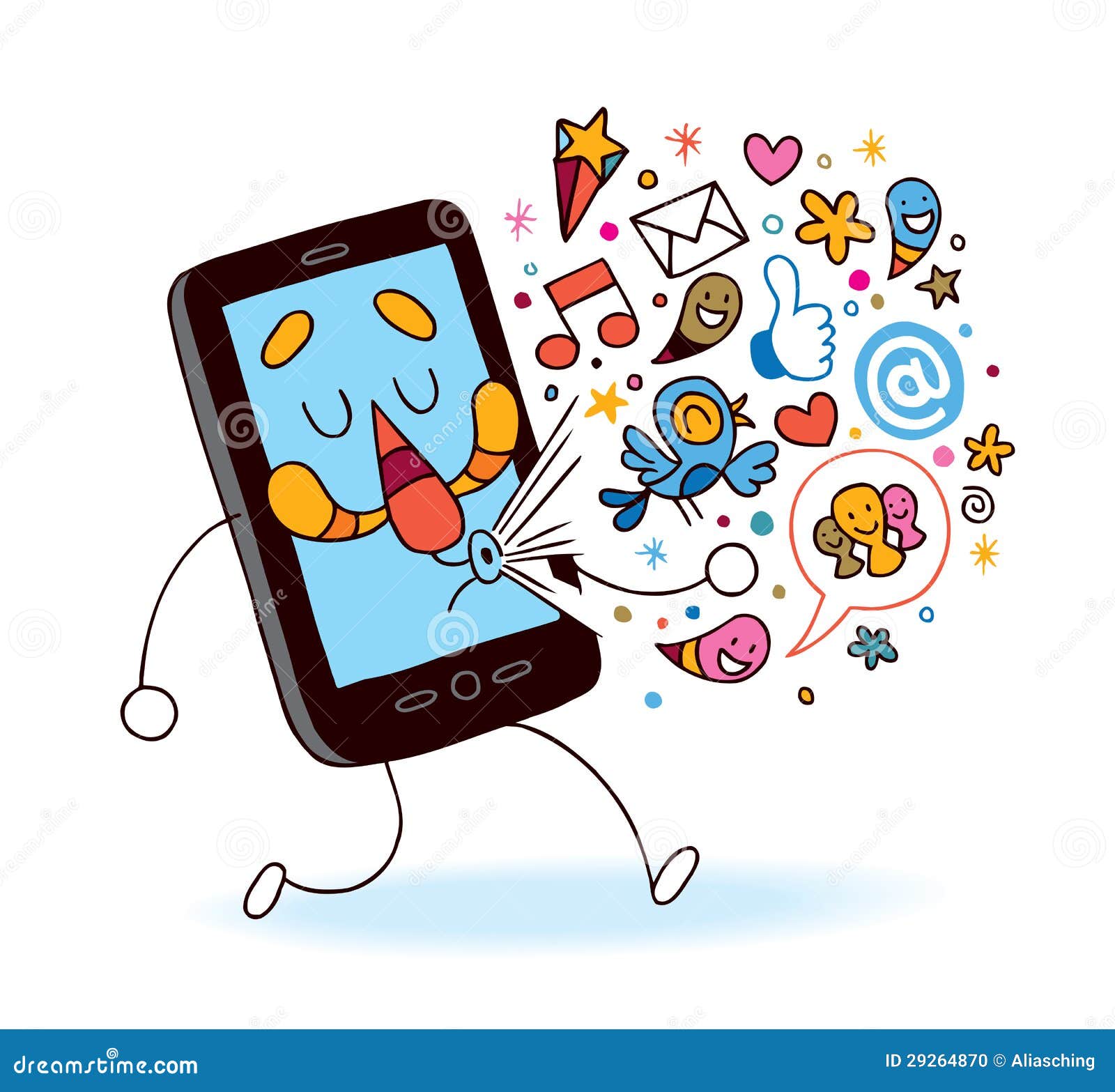 Mobile Phone Cartoon Images