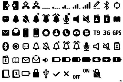 Mobile Phone Symbol Font