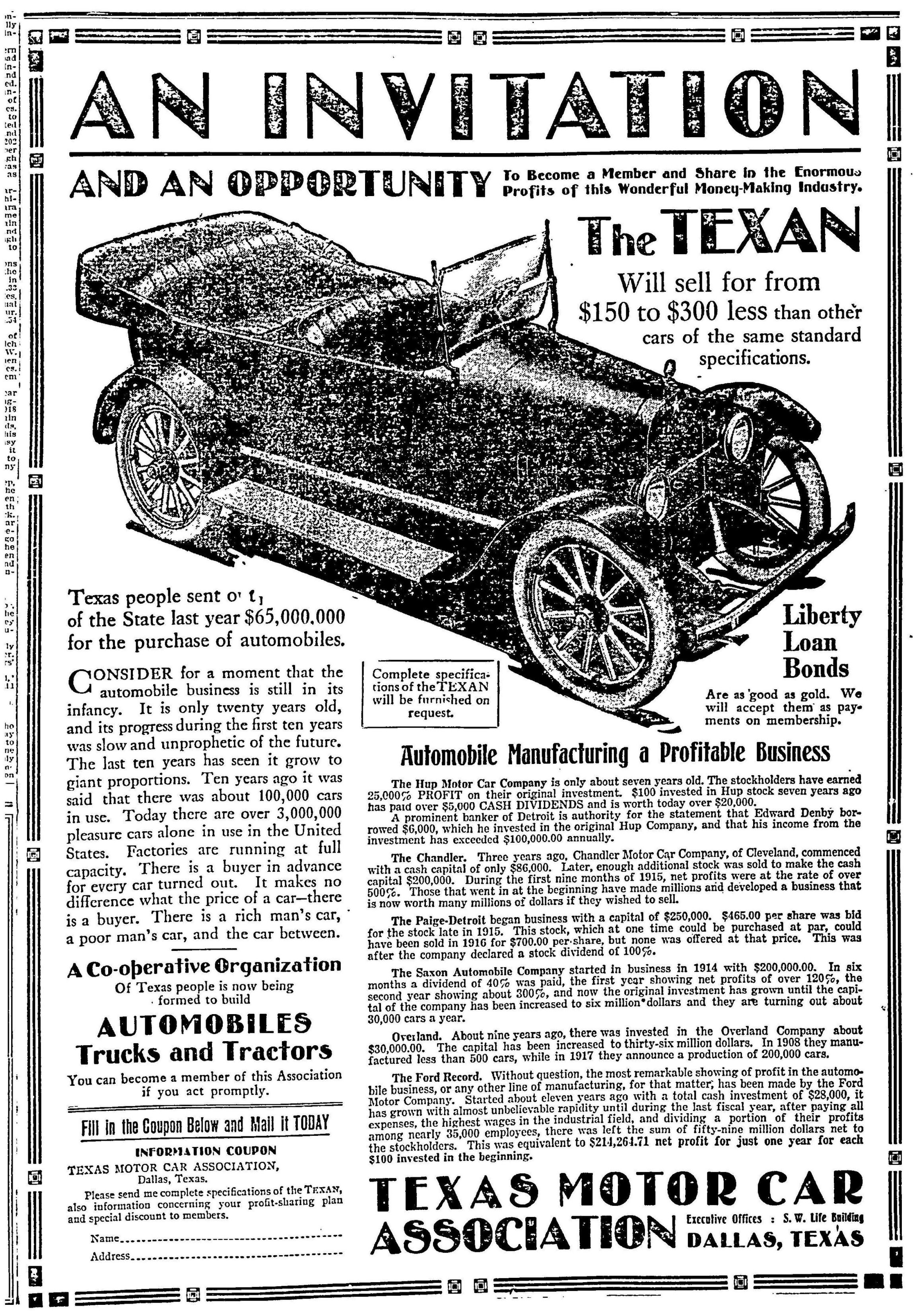 Model T Ford 1920 Advertisement