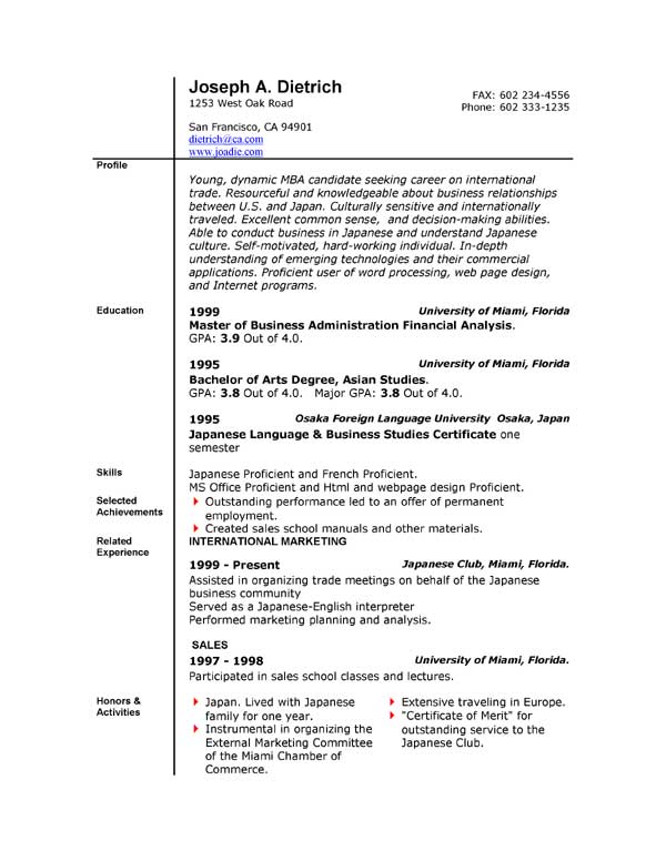 Modelo De Curriculum Vitae Word Download