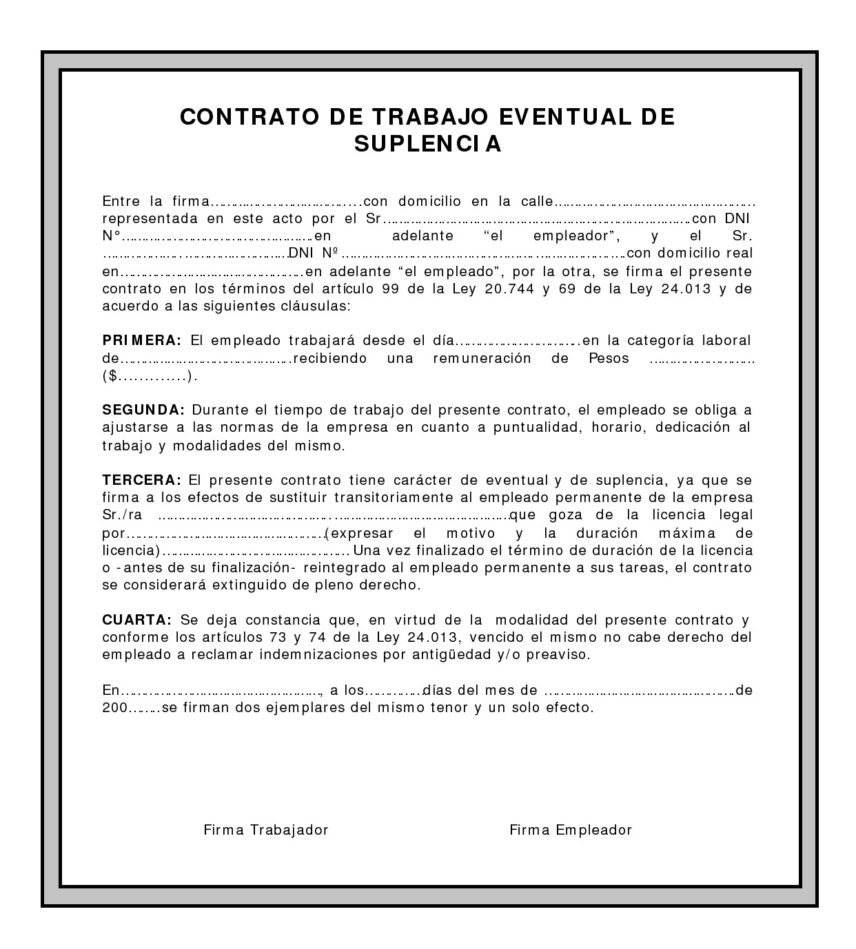 Modelos De Cartas De Renuncia Laboral