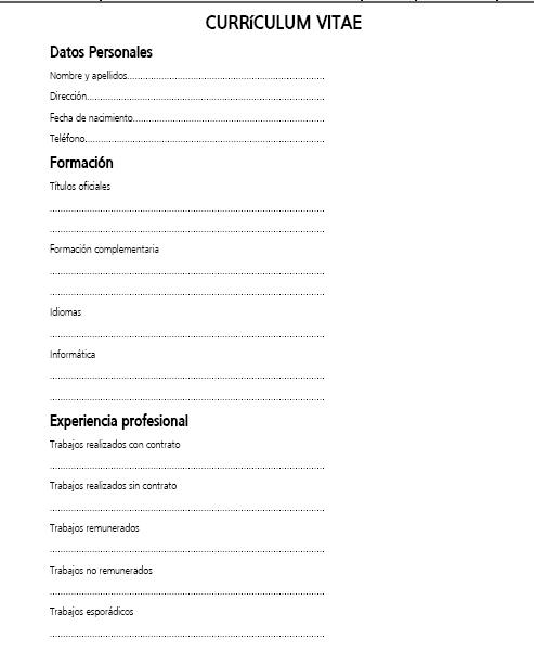 Modelos De Curriculum Vitae Gratis