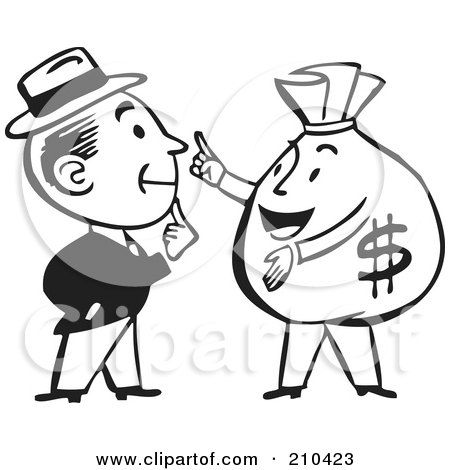 Money Bag Clipart Black And White