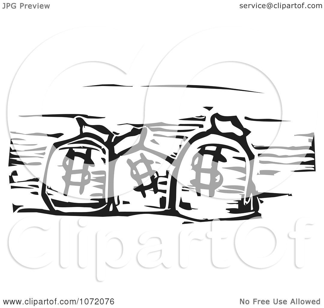 Money Bag Clipart Black And White