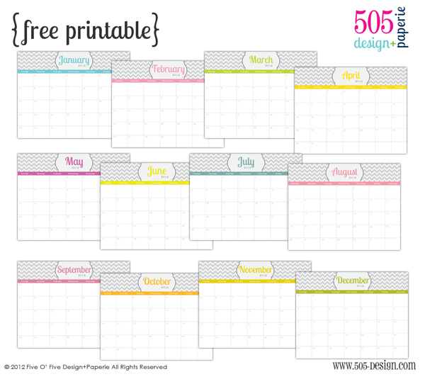 Month Calendar 2012 Printable