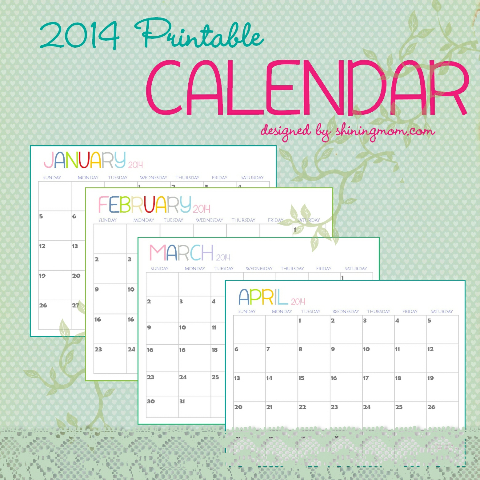 Monthly Calendar 2014 Printable