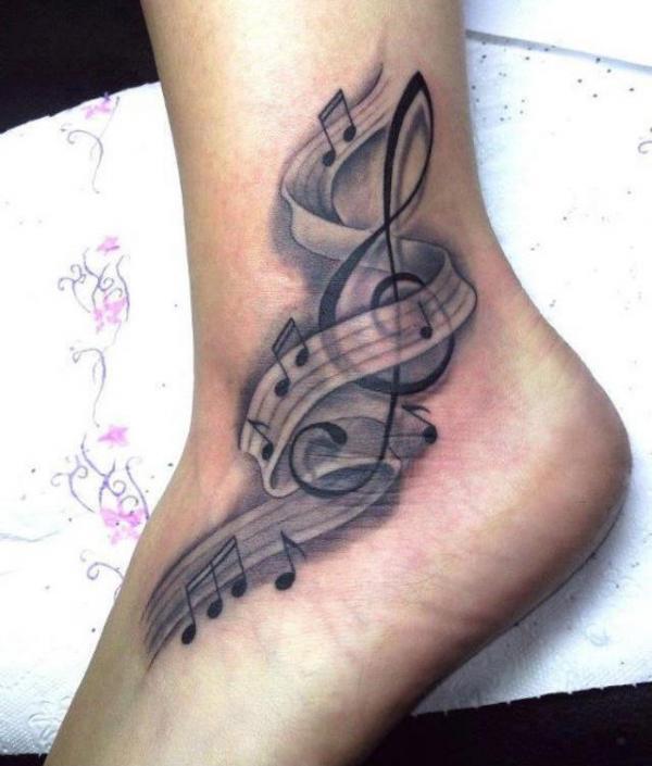 Music Note Tattoos On Foot