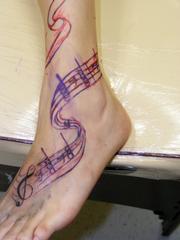 Music Note Tattoos On Foot