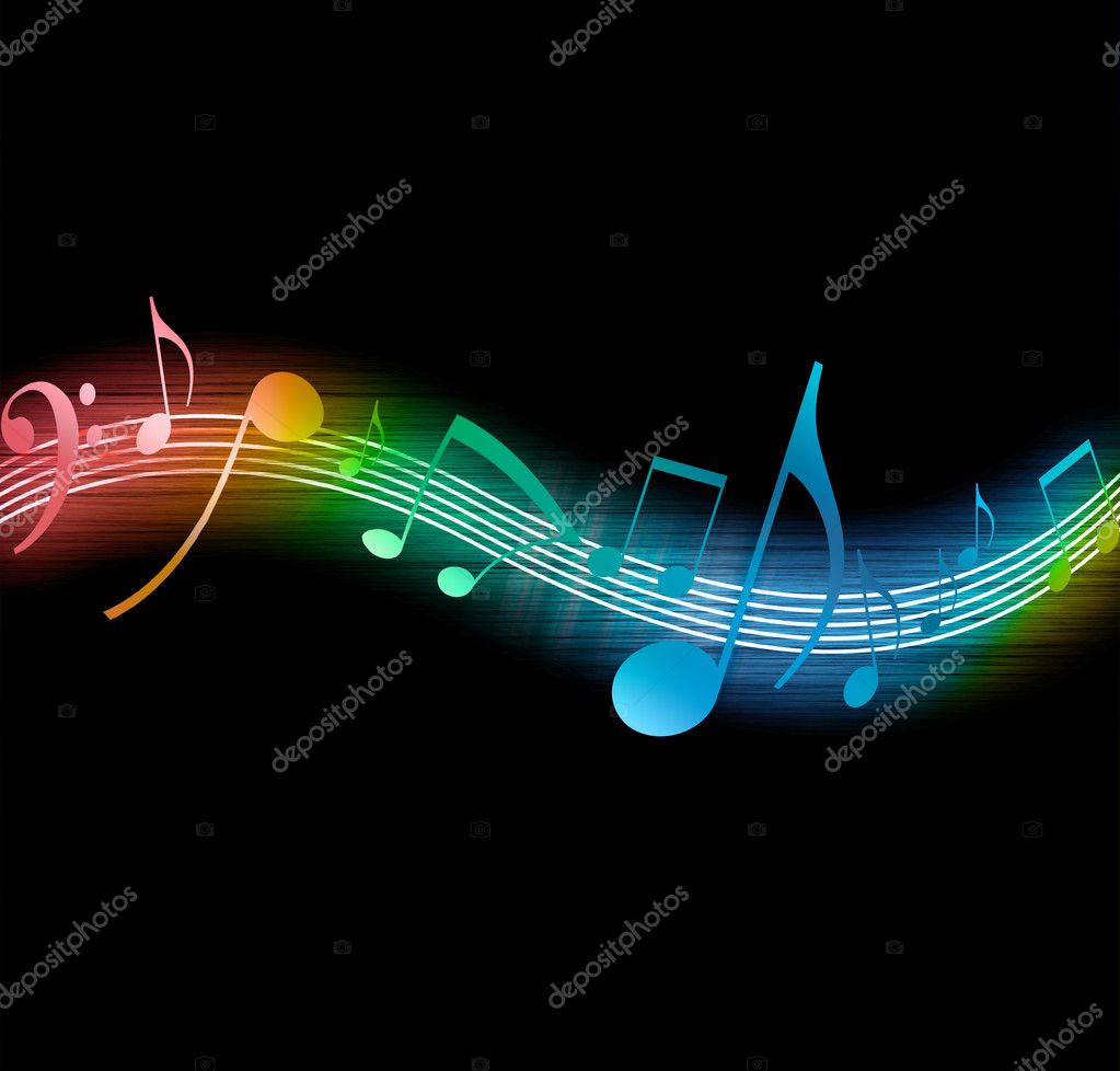 Music Notes Background Black