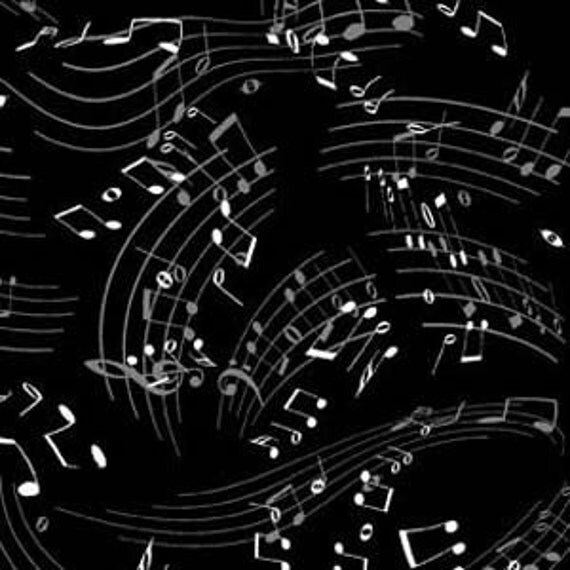 Music Notes Background Black