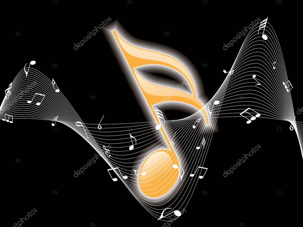 Music Notes Background Black