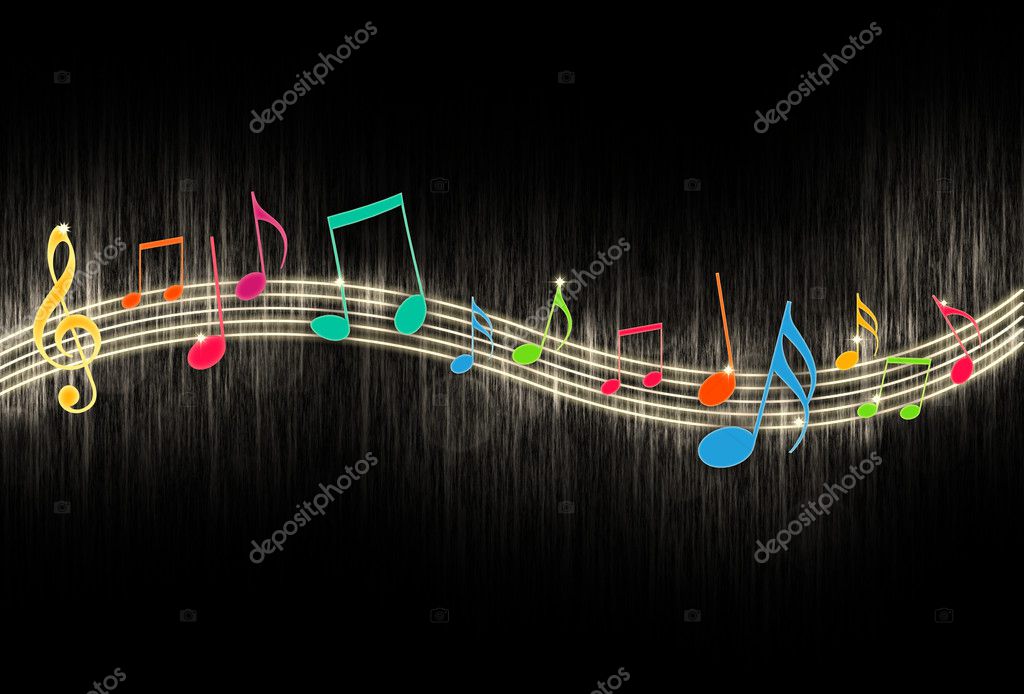 Music Notes Background Black