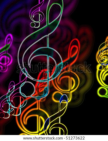 Music Notes Background Colorful