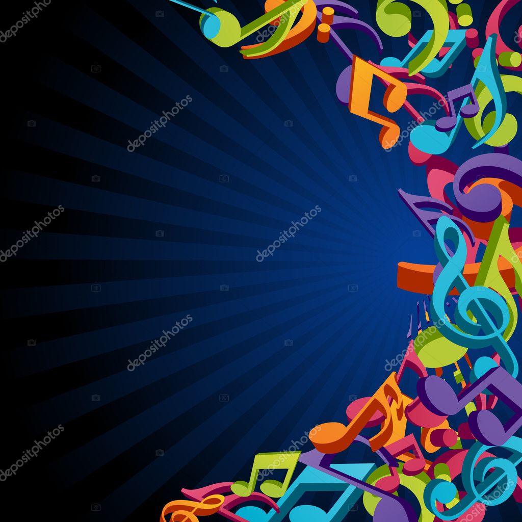 Music Notes Background Colorful