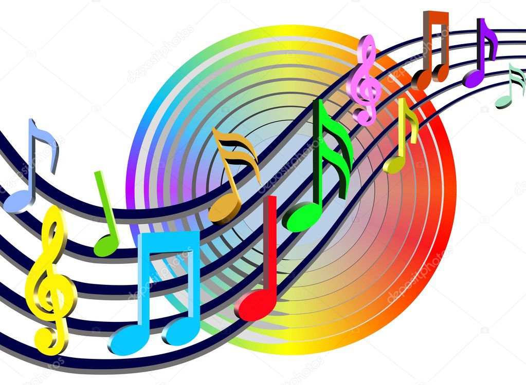 Music Notes Background Colorful