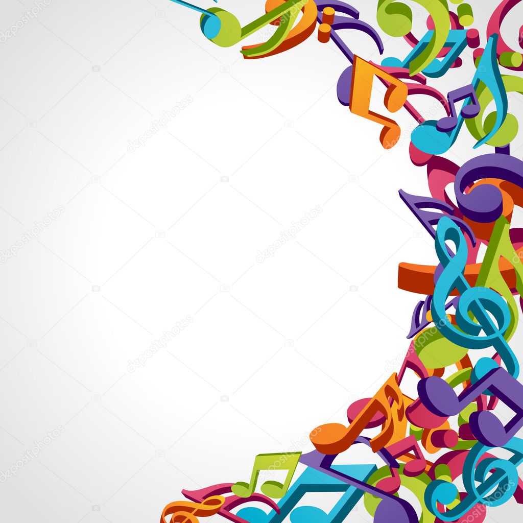 Music Notes Background Colorful