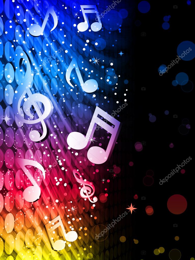 Music Notes Background Colorful