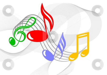 Music Notes Clip Art Colorful