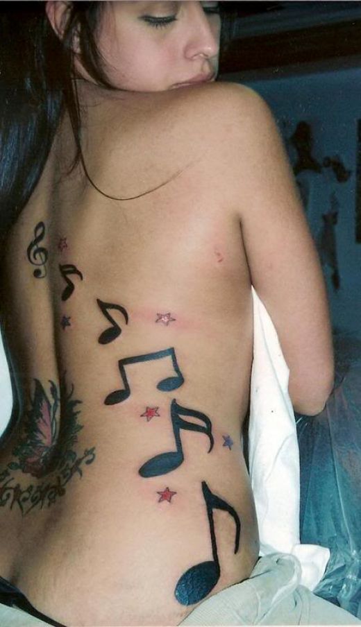 Music Notes Tattoo Designs For Girls