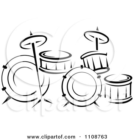 Musical Instruments Clipart Black And White