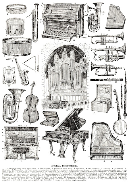 Musical Instruments Clipart Black And White