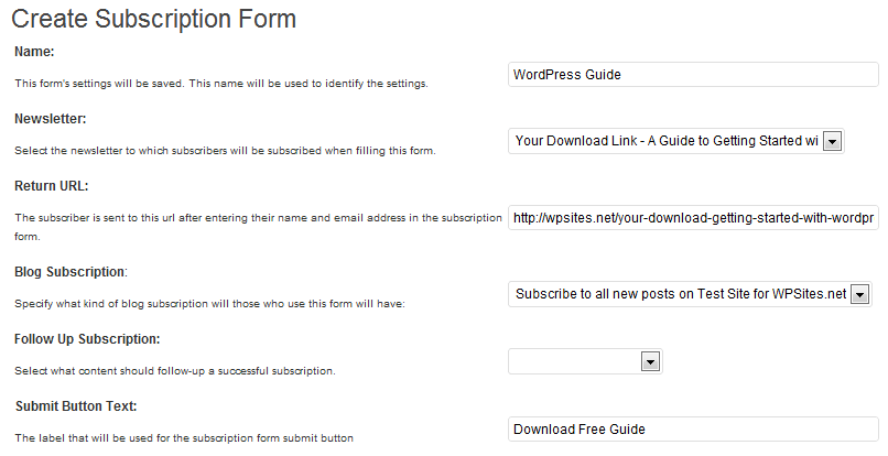 Newsletter Signup Form Plugin Wordpress