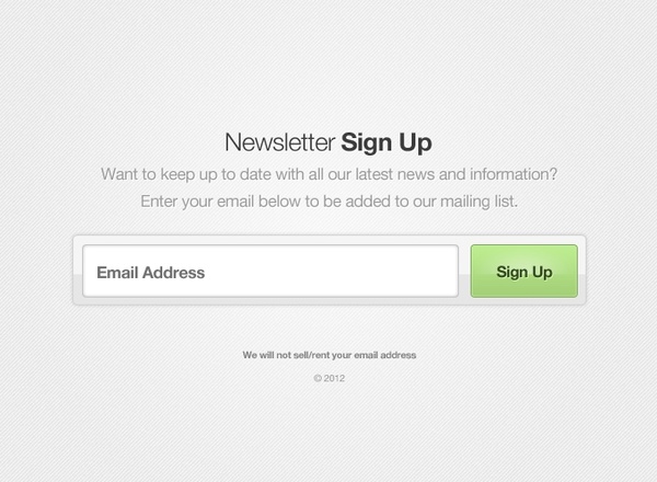 Newsletter Signup Form Psd