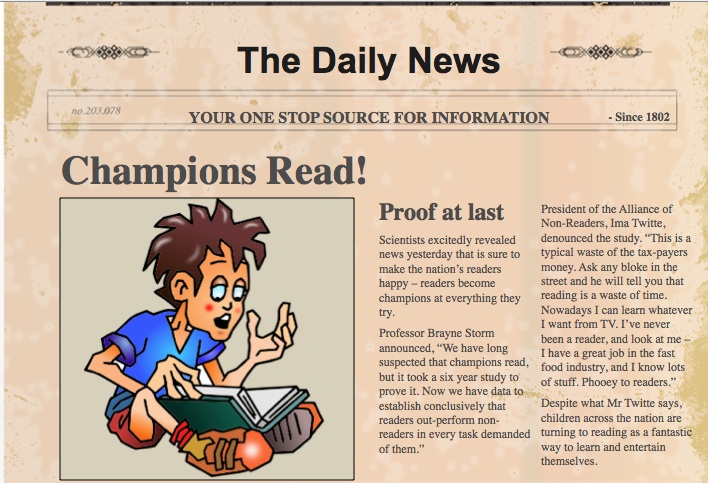 Newspaper Article Format For Kids