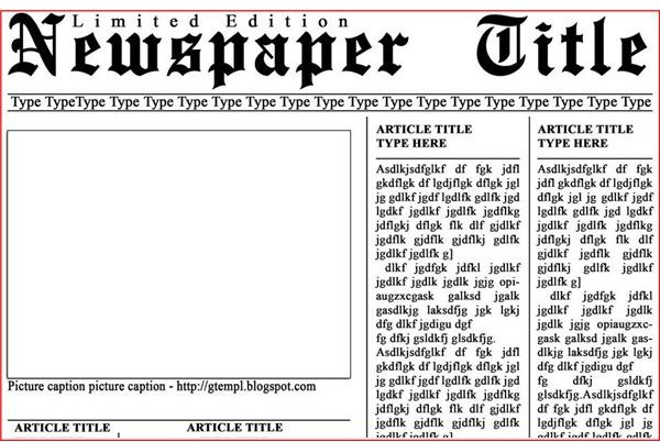 Newspaper Front Page Layout Design