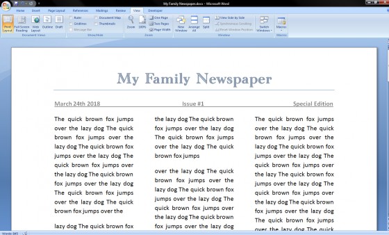 Newspaper Template For Microsoft Word 2011