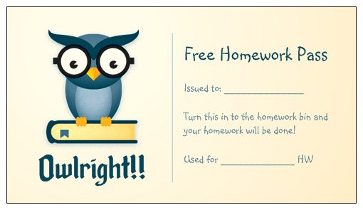 No Homework Pass