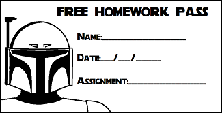 No Homework Pass Template