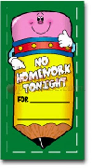 No Homework Pass Template