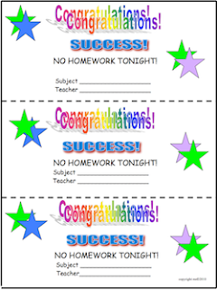 No Homework Pass Template