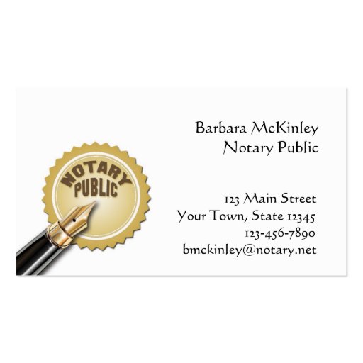 Notary Public Business Card