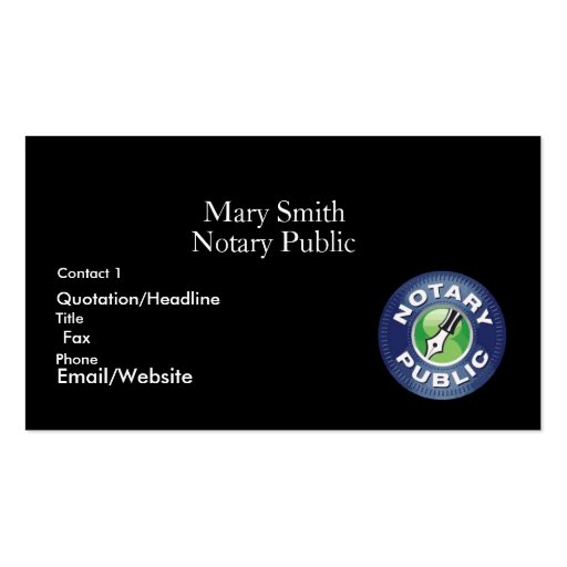 Notary Public Business Card